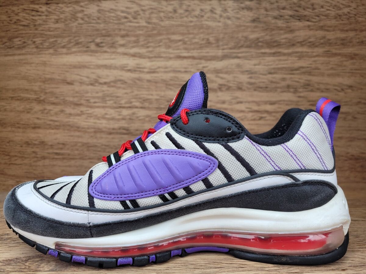 Nike Men's Air Max 98 Raptors Athletic Shoes Purple Red Nike Men's Air Max 98 Raptors Athletic Shoes Purple Red