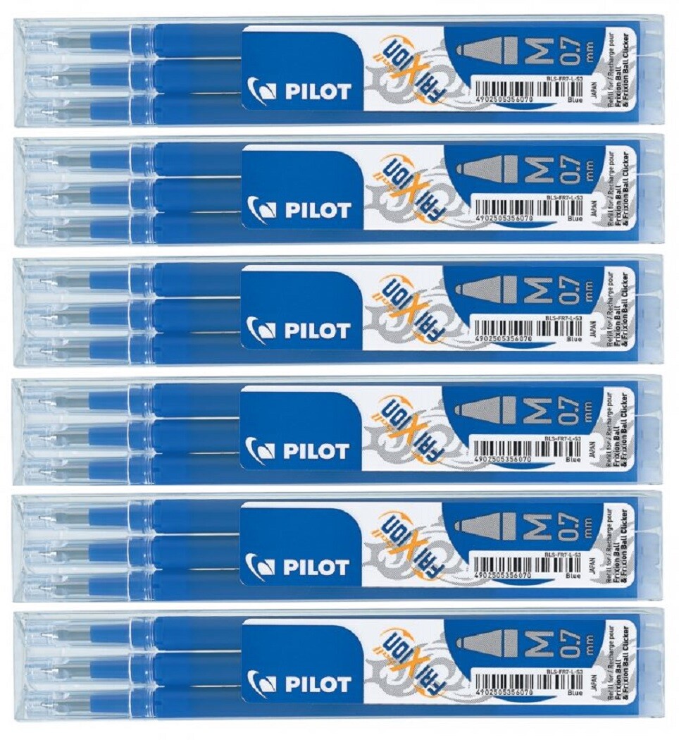 Recharge PILOT FRIXION 07 Bleu pour corriger vos erreurs sans rature sur vos cahiers
