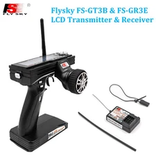 Flysky 2.4GHz 3CH FS-GT3B Radio Model RC LCD Transmitter & FS-GR3E Receiver K0E4