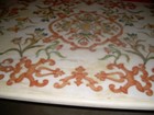 gorgeous HEAVY inlaid pietra dura marble table, imported from italy, brass legs — photo 4