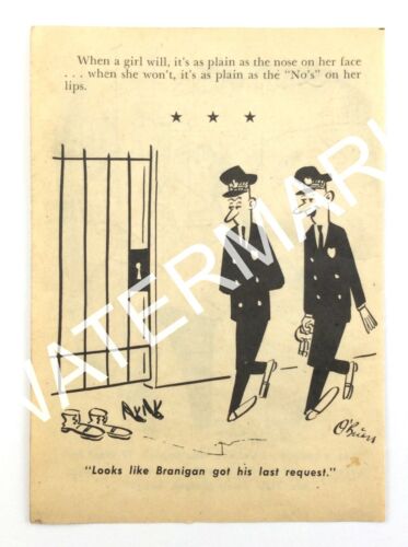 1957 Gag Panel Strip Druk artystyczny Ostatnie życzenie Jack OBrien Artist 048A - Zdjęcie 1 z 2