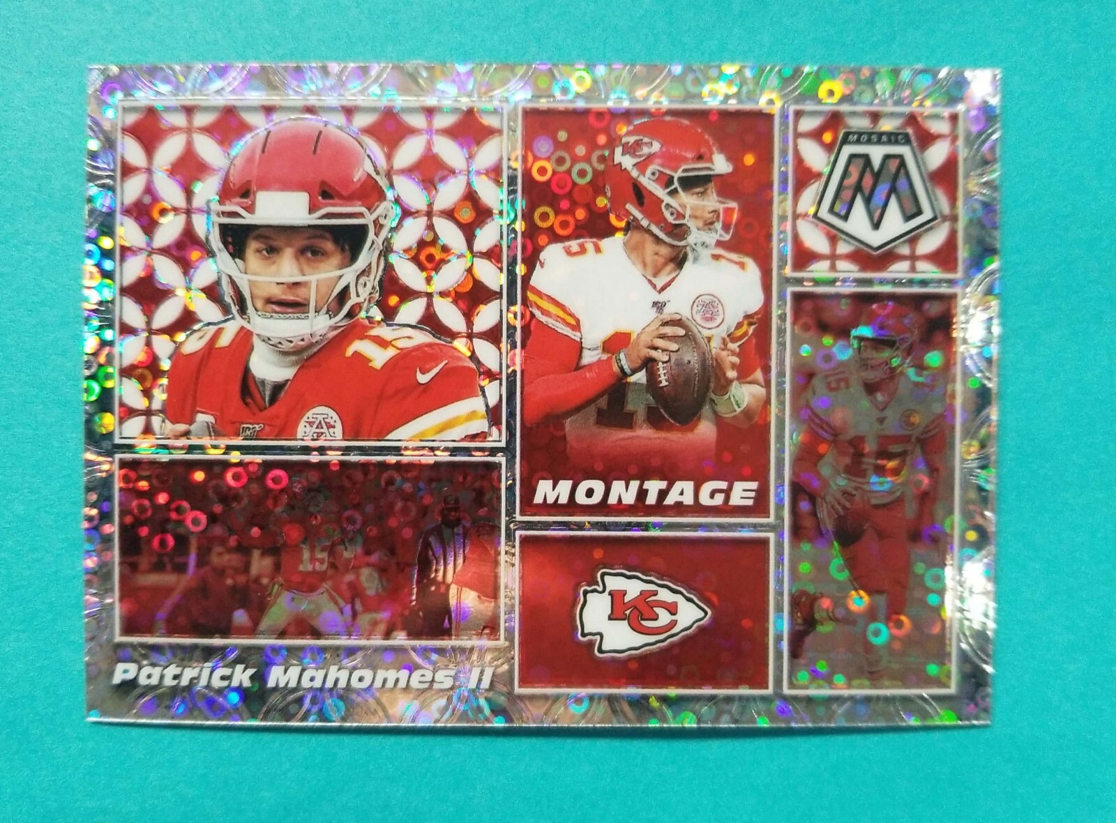 2020 Mosaic Disco Montage PATRICK MAHOMES No Huddle Silver Prizm Rare SP