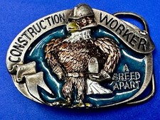 A Breed Apart Construction Worker Commemorative Vintage 1988 Belt Buckle