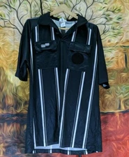 Official Sports USSF Pro Short Sleeve Soccer Referee Shirt (Large) (Black)