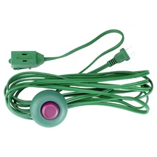 Northlight 15 ft Green Indoor Power Extension Cord with 3-Outlets Foot Switch