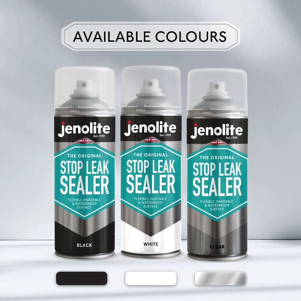 Jenolite Stop Leak Sealer Spray Waterproof Sealant Filler Clear 400ml