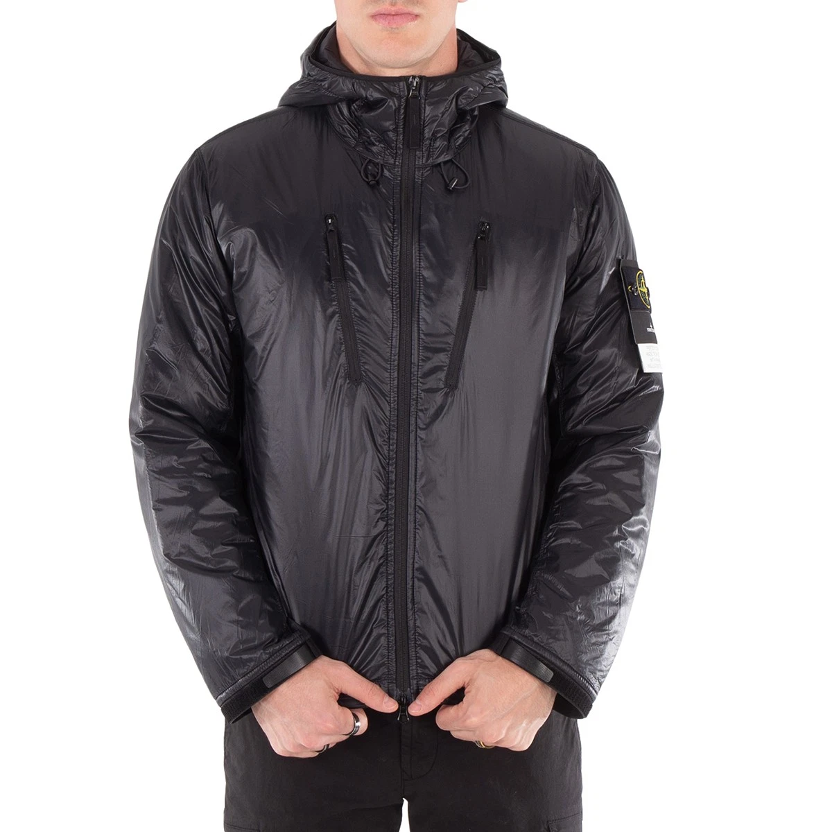 Stone Island Giacca Uomo Nera Pertex Quantum Imballabile Taglia Media