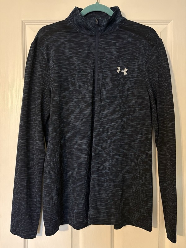 Under Armour Mens -1/4 Zip - Navy, Size L - Heat Gear