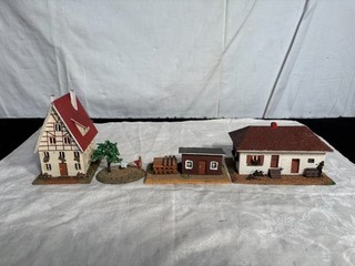 VauPe H0 Konvolut Fertigmodelle Nr 500 Baum Wäscheleine 112 Fachwerk 103 201