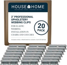 Upholstery Repair Clips 20 Pack Metal End For Rubber Webbing