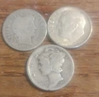 US Type Dimes 1912 Barber 1941 Mercury 1961 D Roosevelt 90% Silver **Nice Set**