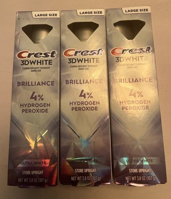 Crest 3D White Brilliance Whiter Teeth Toothpaste, Ultra White,3.8oz (3) Exp 27