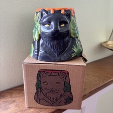 Volcano Tiki Mug Black Cat & Skulls Ceramic 3...