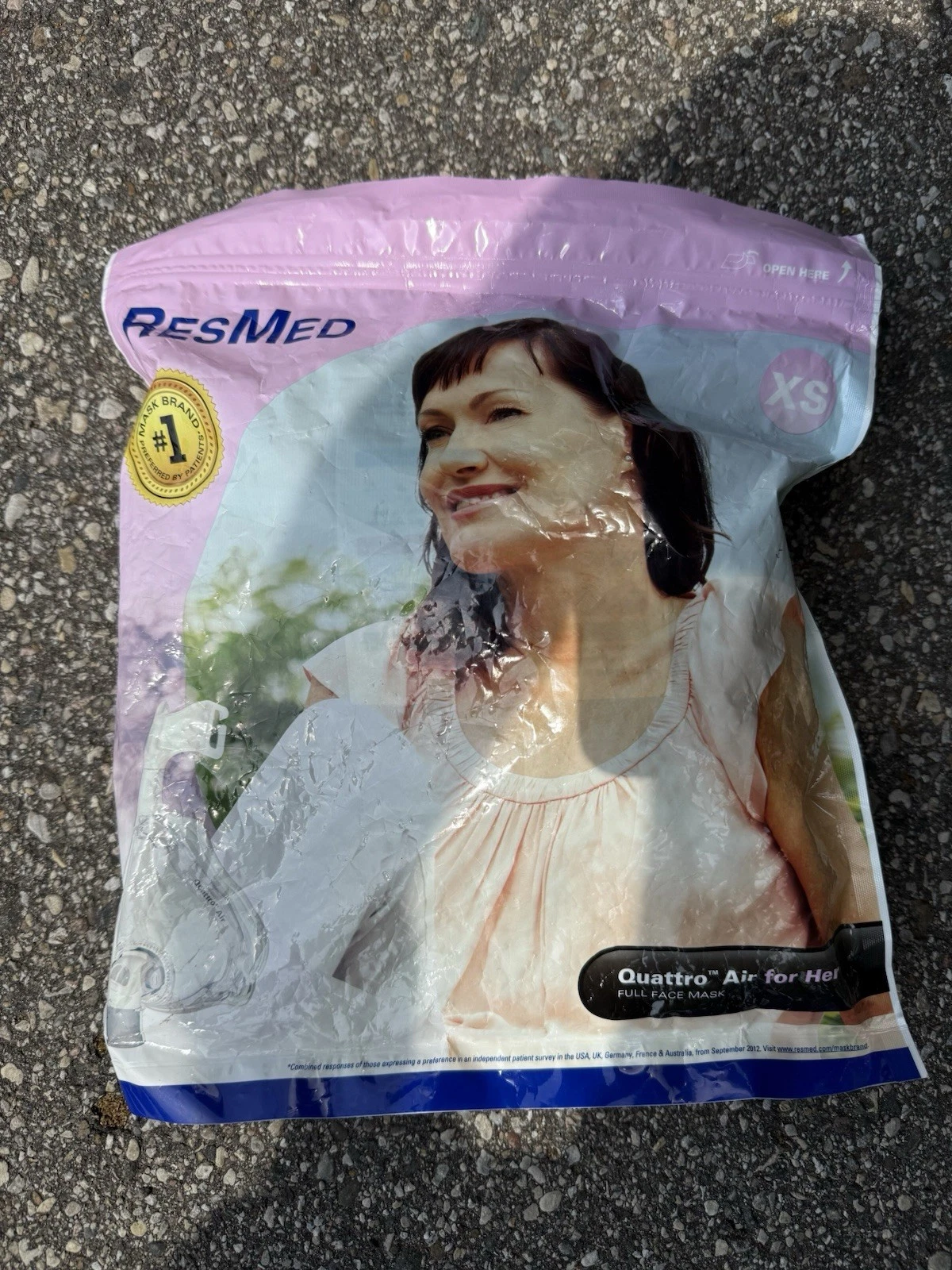 ResMed Full Face Mask Headgear Quattro Air For Her #62740 X-Small ~ SEALED