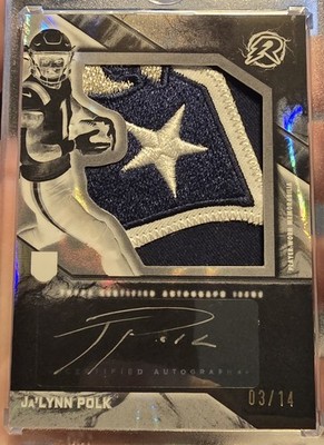 2025 Topps Resurgence Rookie Patriots Logo Patch Autograph Ja'Lynn Polk 3/14