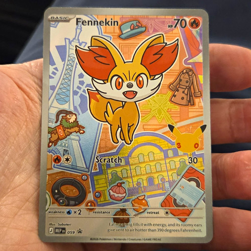 Nintendo Fennekin 059 Me: Mega Evolution Promo Holo Basic HP 70 Pokemon TCG EN