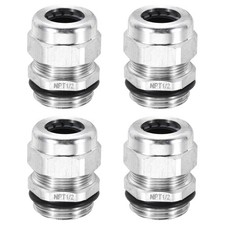 4Pcs 1/2" NPT Cable Glands, Waterproof Cord Grip Connector for 6-12mm Dia Cable