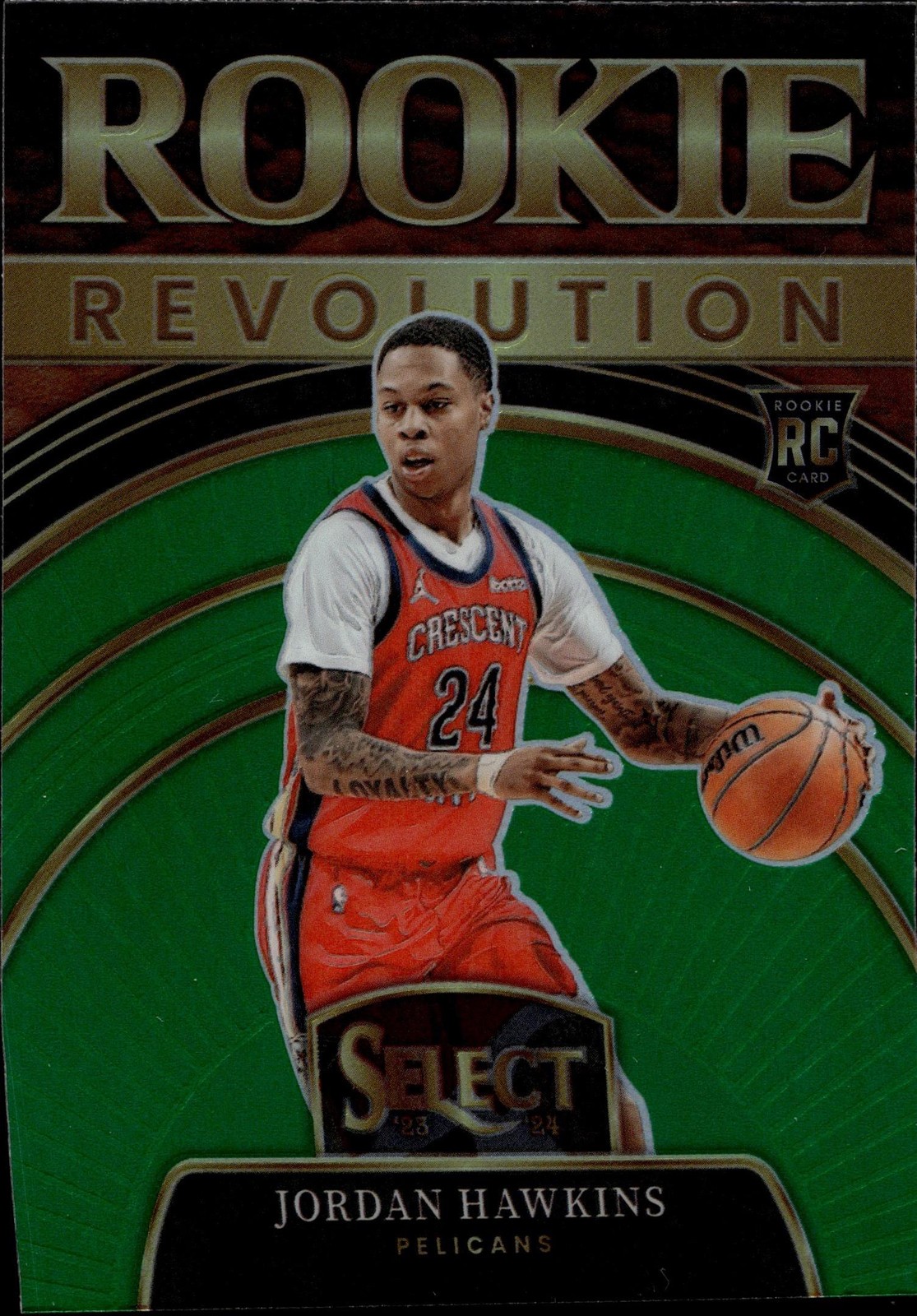 2023-24 Panini Select Rookie Revolution Green Prizms Jordan Hawkins Card #3