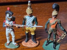 French Imperial  Guards Lead Painted Soldiers Napoleanic Era  SET OF 3