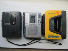 sony walkman cassette player lot tcm-200dv wm-af59 tcm-353v