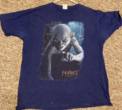 Hobbit Lord of the Rings Unexpected LOTR Gollum Movie Poster T-Shirt Adult L