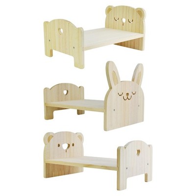 Mini Puppenhaus Einrichtung Maßstab 1:6 Holzbett für Puppen Spielzeug