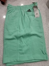 Adidas Men  s Solid French Terry Shorts Pulse Mint Size Large HI3138 NWT 40