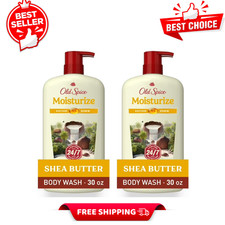 Old Spice Men's Body Wash, Moisturize With Shea Butter, 30 fl oz Shower Gel, 2PK