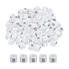 100 x Clothes Hanger Marker Colored Hanger Sizer Number 35 White