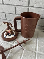 Vintage Nestle Quik  Nesquik Bunny Brown Plastic Chocolate Milk Mixer Pitcher
