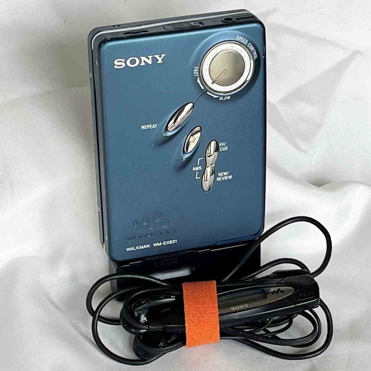 SONY WALKMAN カセットウォークマン WM-EX631 ソニー SONY WM-EX631 Navy 2002 W/Accessories Walkman Cassette Player