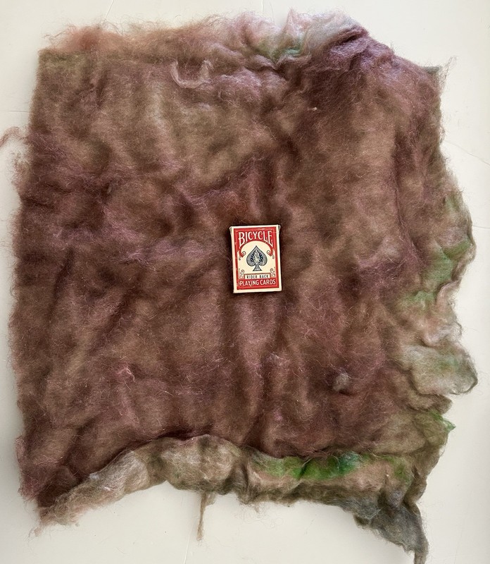 Luxury Alpaca Art Batt 24x24 in 5oz Layered Colors Sparkle Spinning Fiber X23