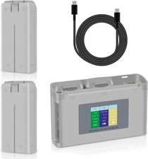 COOLSHOW Intelligent Flight Mini 4K Battery 2 Packs 2400mAh and Smart LED Tri...