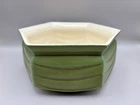 Vintage McCoy Floraline #421 Green Pottery Planter 6 Sided Country Design