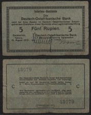 31717 - Stelling/Kirst: DOA / DEUTSCH-OSTAFRIKANISCHE BANK, 5 Rupien, 15.08.19