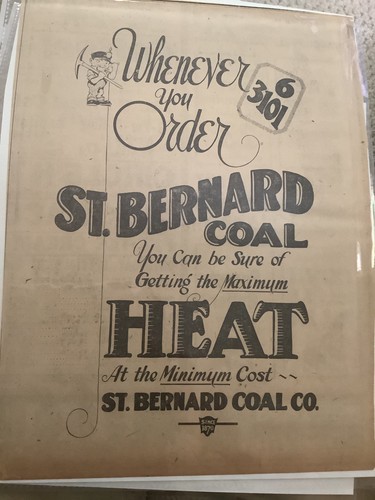 1925 St Bernard Coal Nashville TN newspaper ad