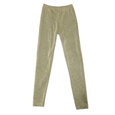 Vintage 80s Sash Gold Glitter Leggings Disco Glam Shimmer Pants S