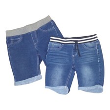 SO Teen 2 Blue Pair Jean Bermuda Shorts Size 14 Cuffed Pull On