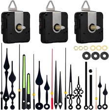 3 Pieces Silent Clock Mechanism Replacement Kit, Battery Operated Clock Movement