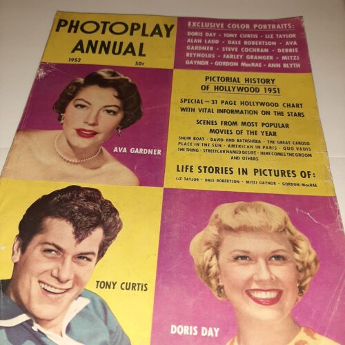 Fotoplay Rocznik czasopisma Książka 1952 Doris Day Ava Gardener Liz Taylor Tony Curti - Zdjęcie 1 z 8