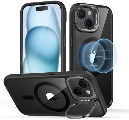 for iPhone 13 Case/iPhone 14 Case, Compatible with MagSafe, Built-in Camera Ring