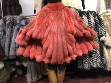 Fox Coat Fox with Leather Fur Real Fur Fox Coat Pelliccia Fox XL