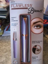 Finishing Touch Flawless Brows  18K Gold Plated Hair Remover Purple NEW All Skin