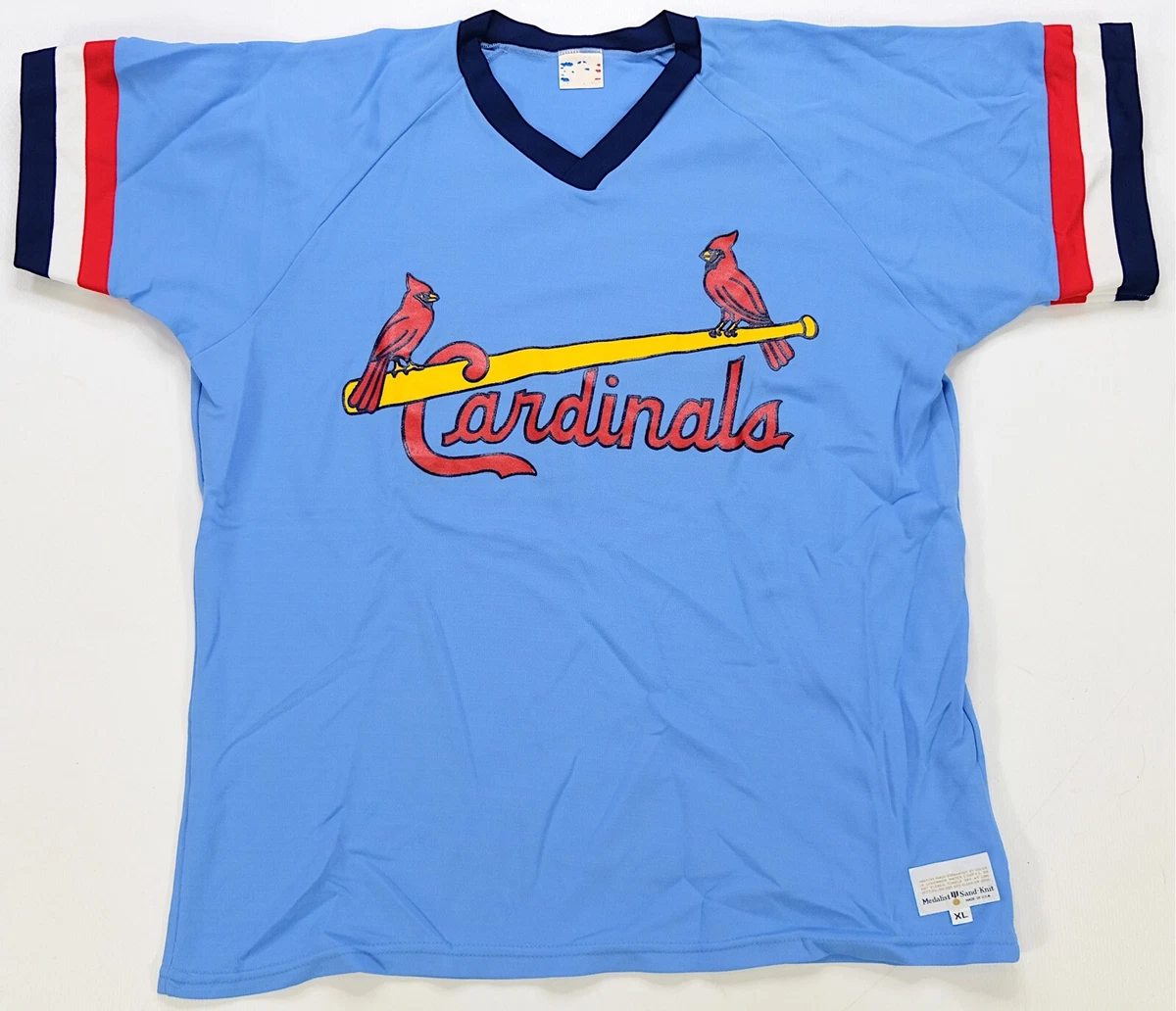 Rare Vintage MEDALIST St. Louis Cardinals Sand-Knit Baseball Jersey 70s 80s  XL