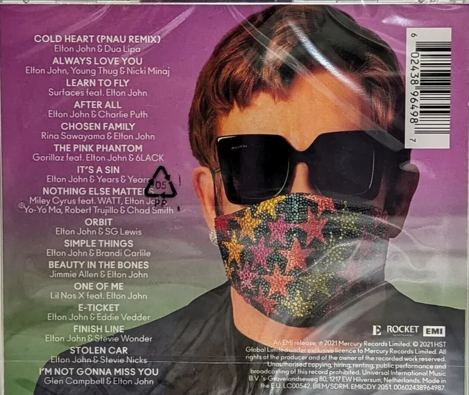ELTON JOHN * THE LOCKDOWN SESSIONS * UK O2 PRIORITY EXCLUSIVE ALTERNATE ART CD - Image 2 of 2