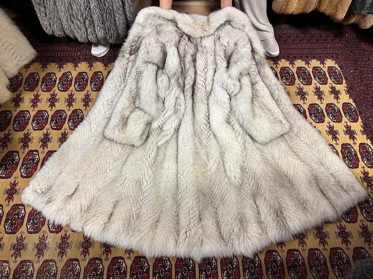 Fox Coat Blue Fox fuchs fur Coat Fur Real Fur Coat Volpe 38