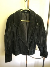 Vintage 80s Fringe Genuine Leather Women’s Western Biker Jacket Size L (16-18)