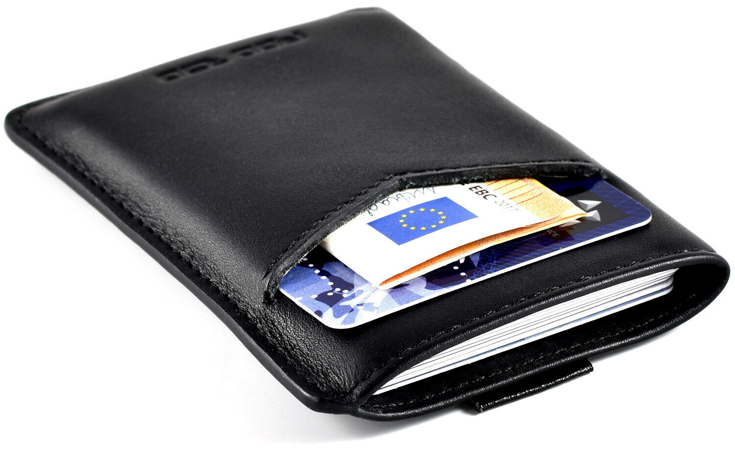 Elegantes Kreditkartenetui Leder Mini Portemonnaie RFID Schutz Slim Wallet
