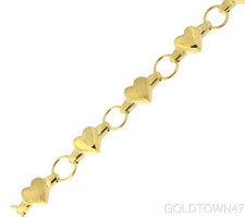 Baby Bracelet In 14K Yellow or White Gold Textured Fancy Heart