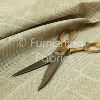 Patchwork Muster leichter Chenille neu creme beige Polster Vorhangstoff